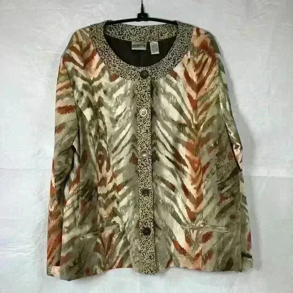 Chico's Jackets & Blazers - Chicos Women’s Jacket Size 3 XLRN# 79984. Blazer Animal Print Fall Tiger Brown